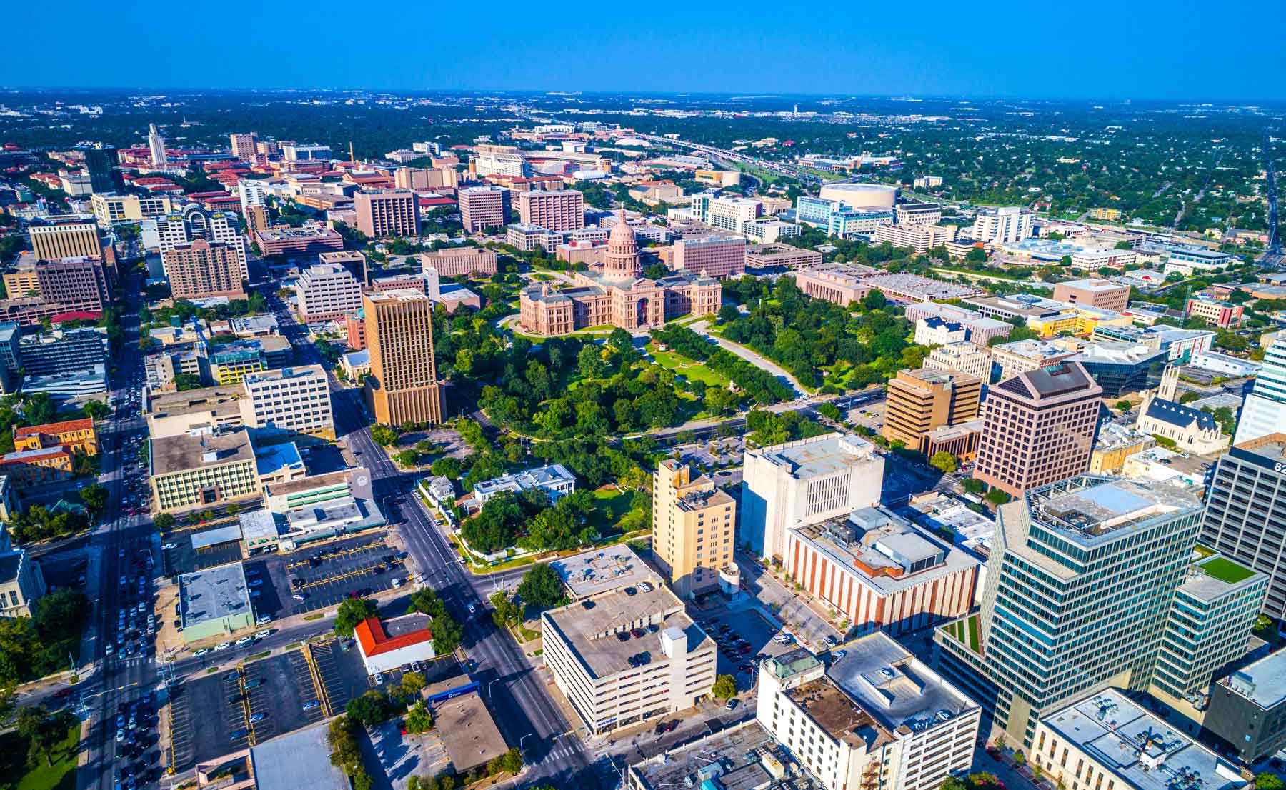 Drone View of Austin, TX